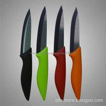 4-inch Colorful ABS and TPR Coating Handle Ceramic Blade Paring Knife
